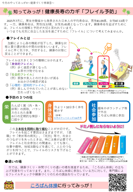 知ってみっが！健康長寿のカギ「フレイル予防」の図