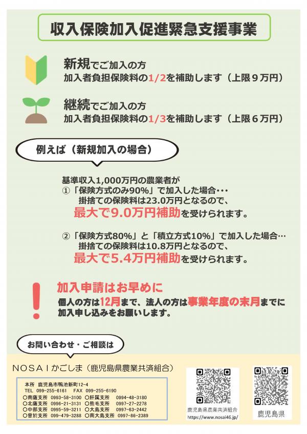 収入保険加入促進緊急支援事業チラシ2